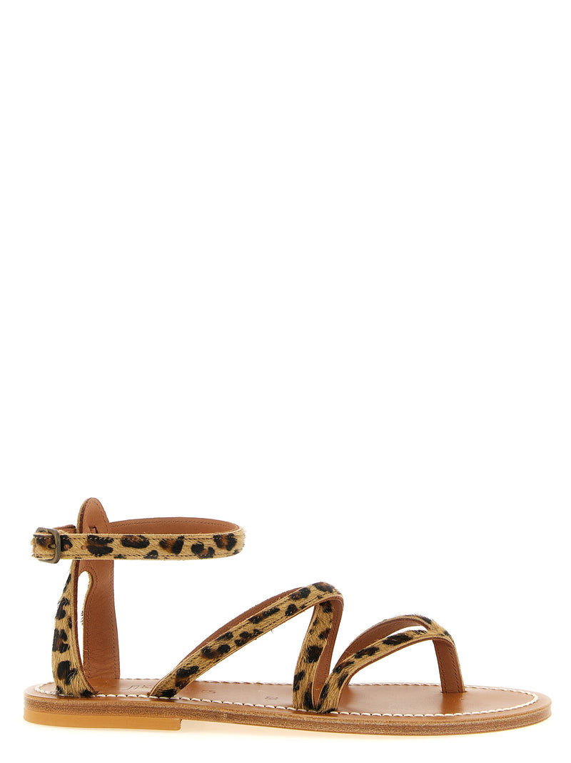 K.JACQUES SAINT TROPEZ Epicure Brown Cowhide Flat Sandals