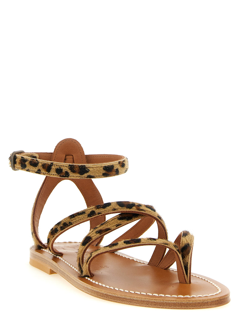 K.JACQUES SAINT TROPEZ Epicure Brown Cowhide Flat Sandals