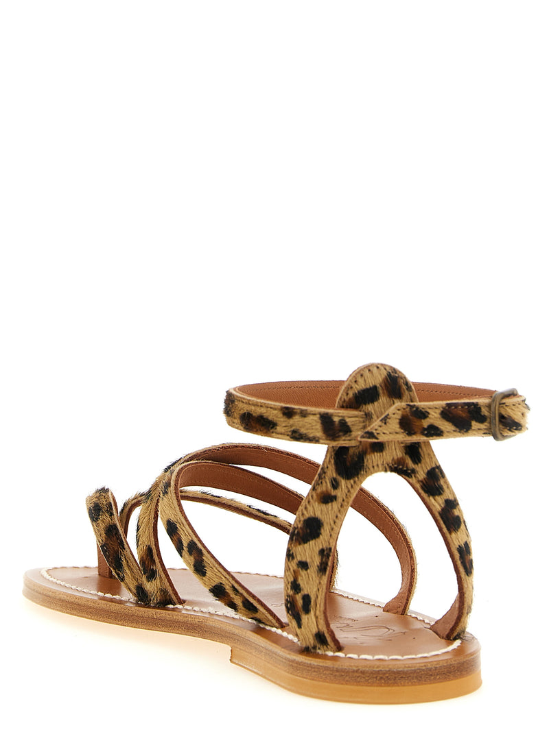 K.JACQUES SAINT TROPEZ Epicure Brown Cowhide Flat Sandals