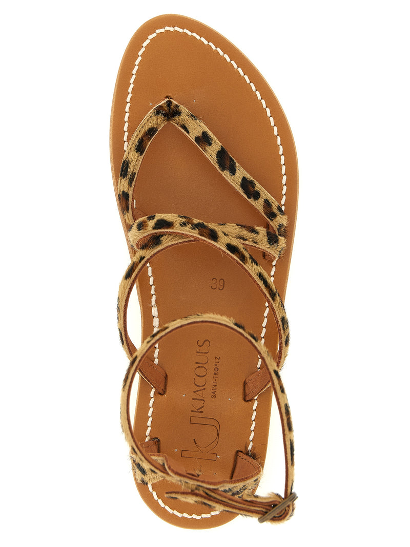 K.JACQUES SAINT TROPEZ Epicure Brown Cowhide Flat Sandals