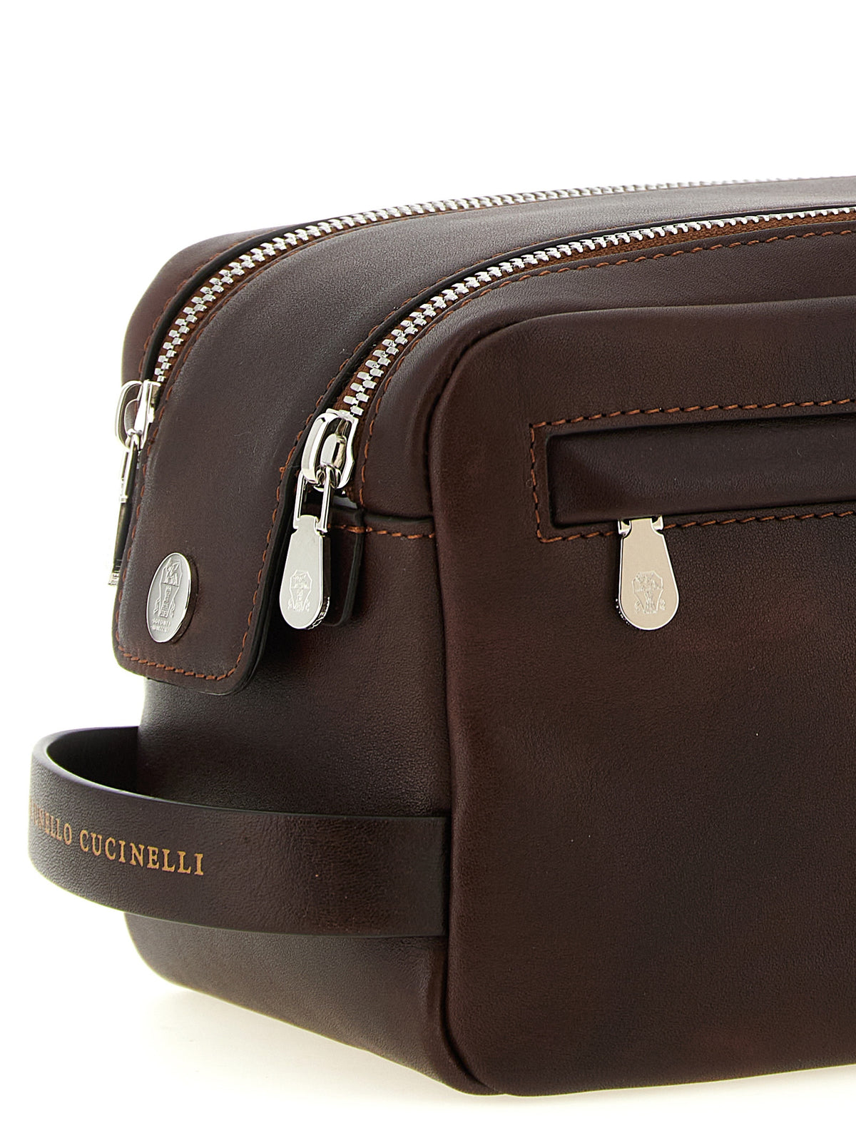 Brunello Cucinelli Bordeaux Calfskin Beauty Case