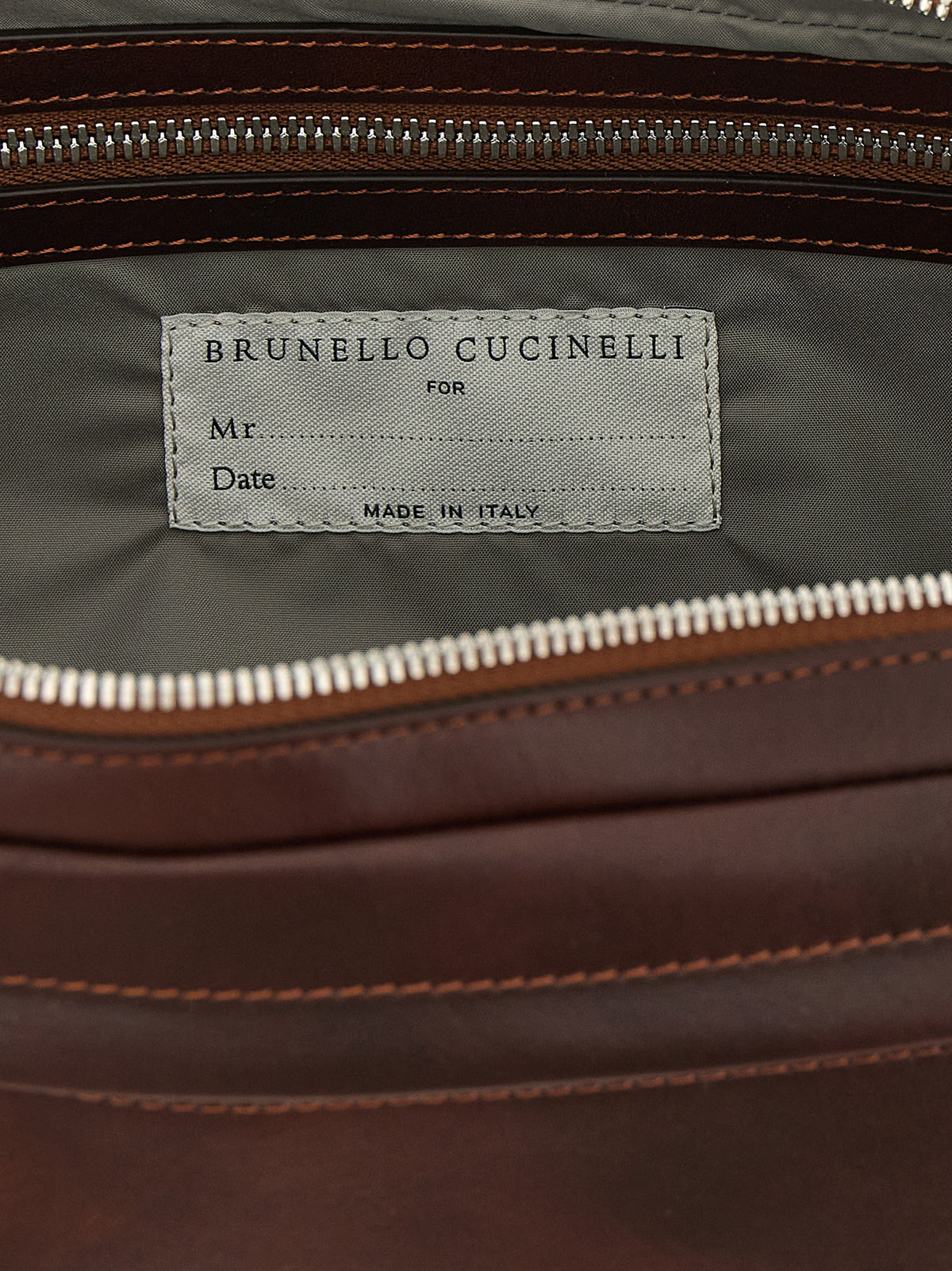 Brunello Cucinelli Bordeaux Calfskin Beauty Case