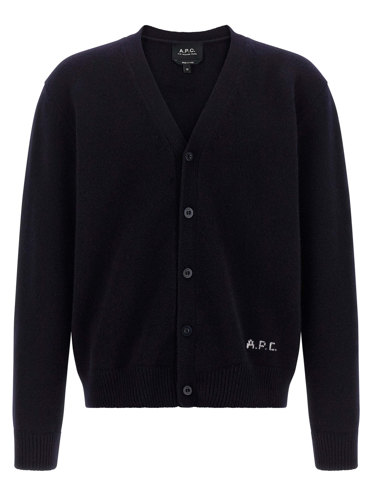 A.P.C. Kevin Blue Wool Cardigan for Men