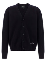 A.P.C. Kevin Blue Wool Cardigan for Men