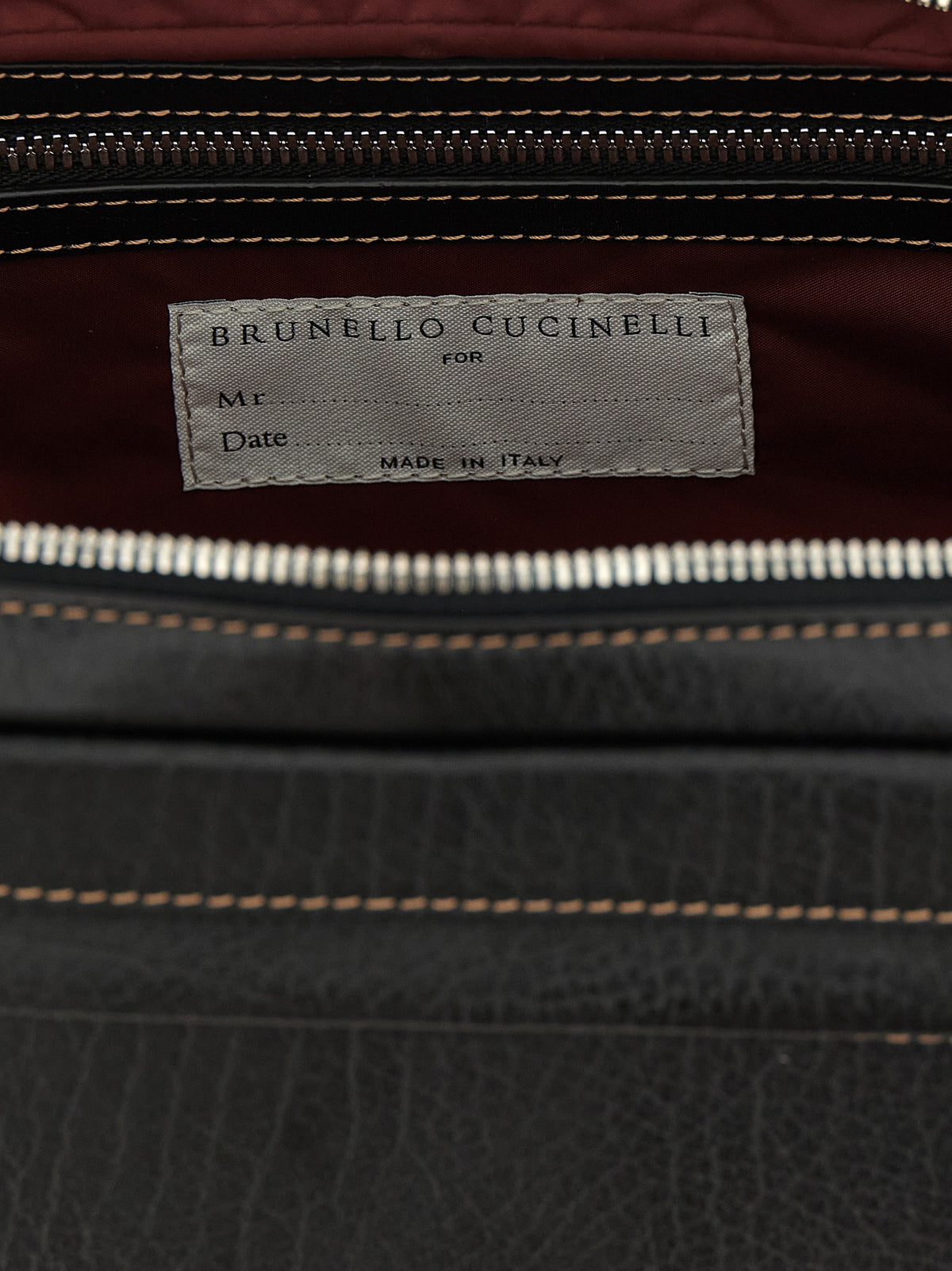 Brunello Cucinelli Black Calfskin Beauty Case