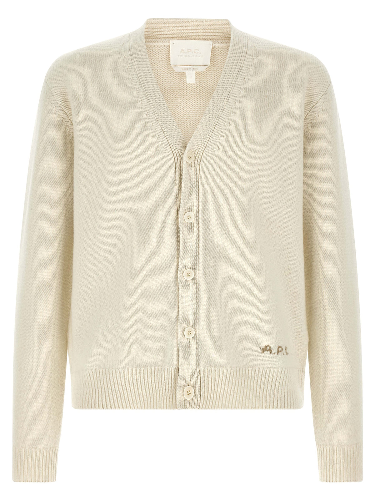 A.P.C. Kevin White Wool Cardigan