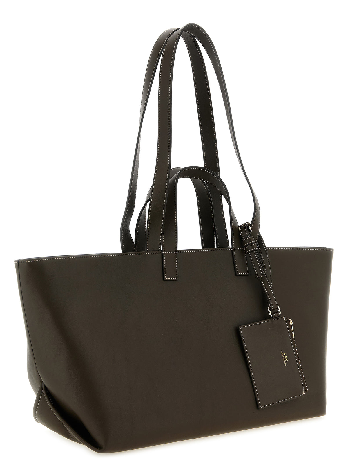 A.P.C. Le Drummer Brown Cowhide Tote Bag