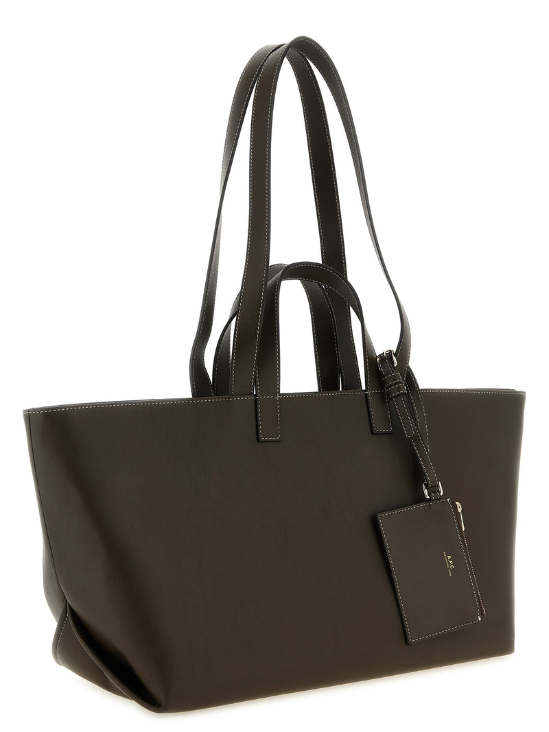 A.P.C. Le Drummer Brown Cowhide Tote Bag