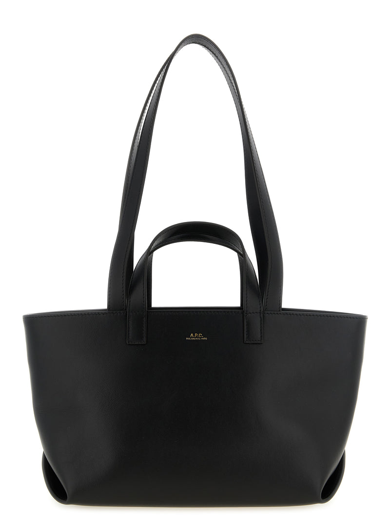 A.P.C. Le Drummer Small Black Cowhide Tote Bag