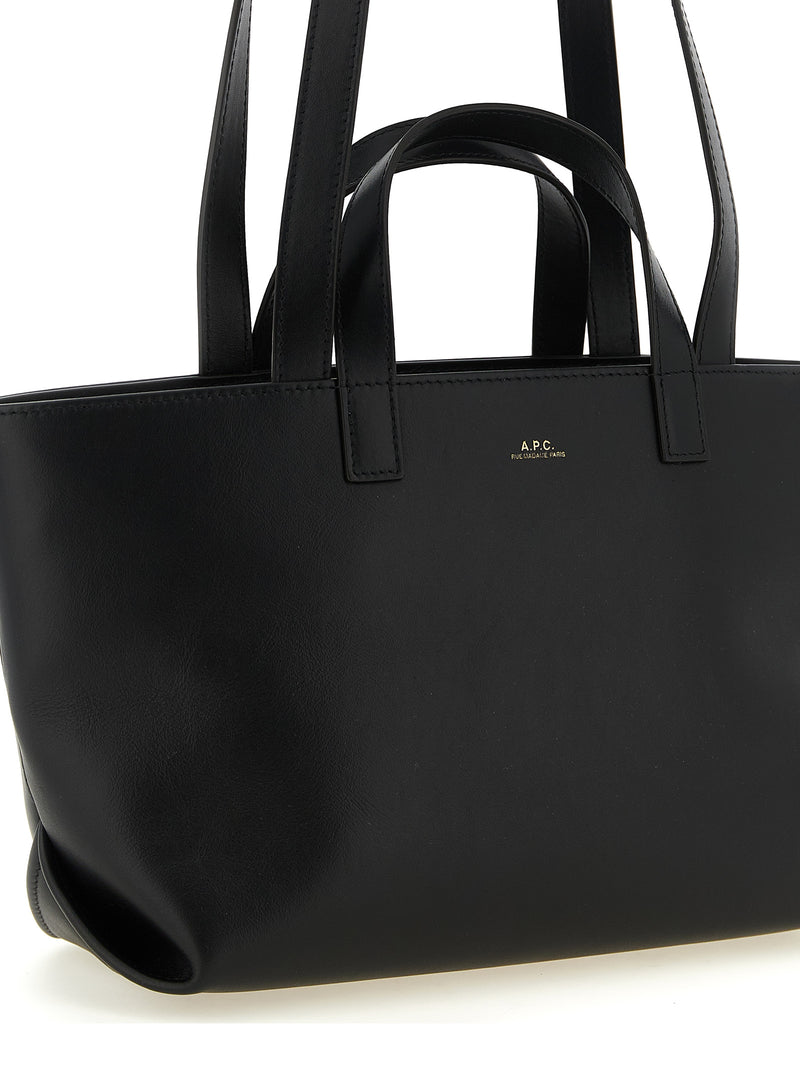 A.P.C. Le Drummer Small Black Cowhide Tote Bag