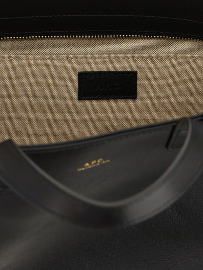 A.P.C. Black Cowhide Tote Bag