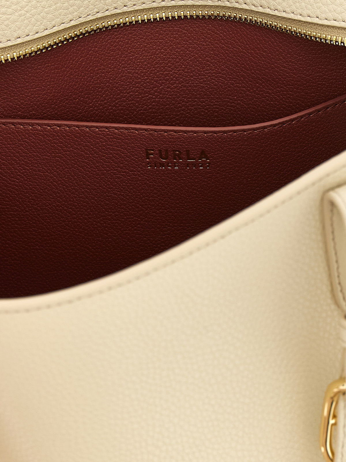 Furla Ava M White Calfskin Tote Bag