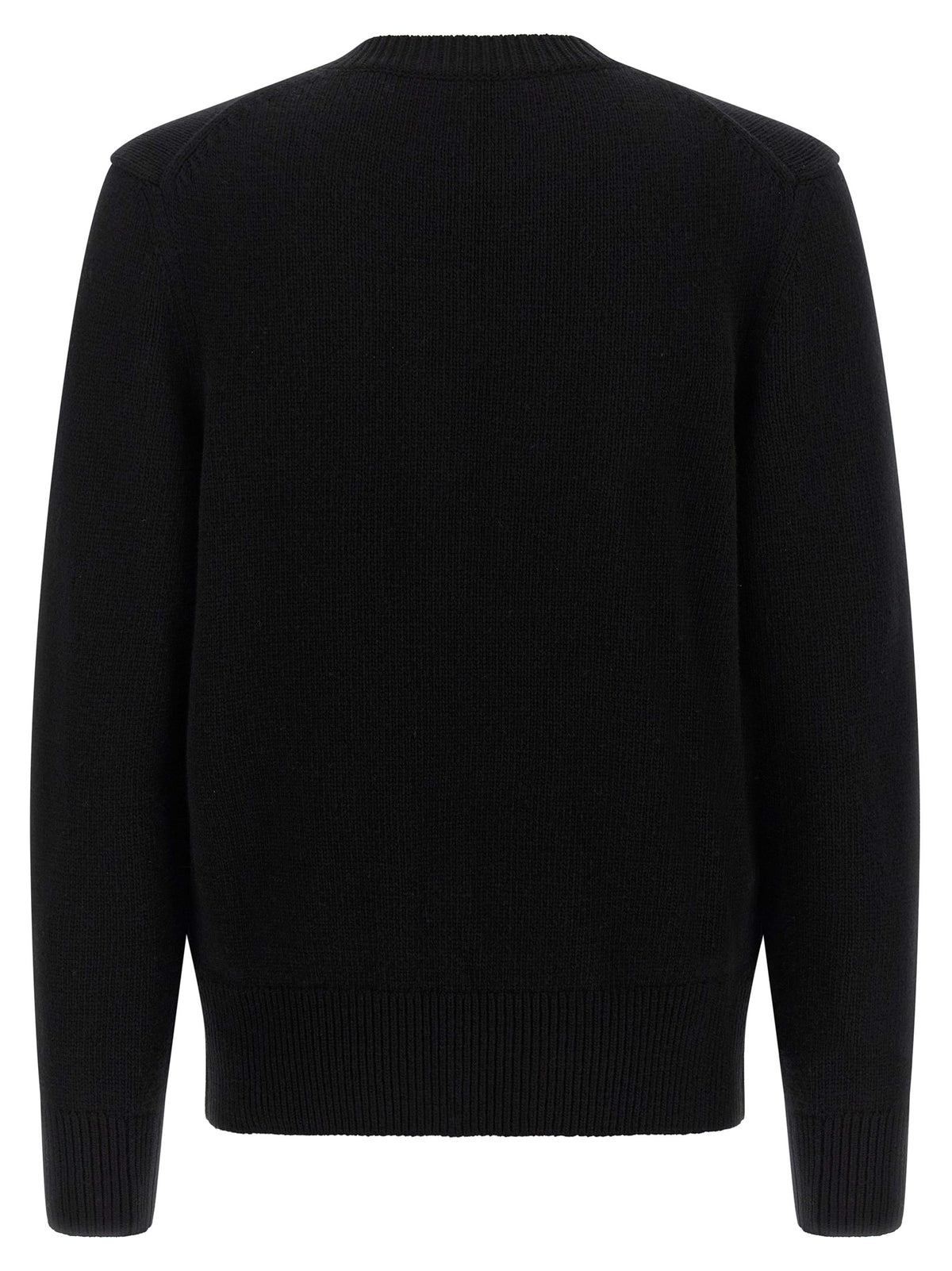 Burberry Black Wool Cardigan with Equestrian Knight Design