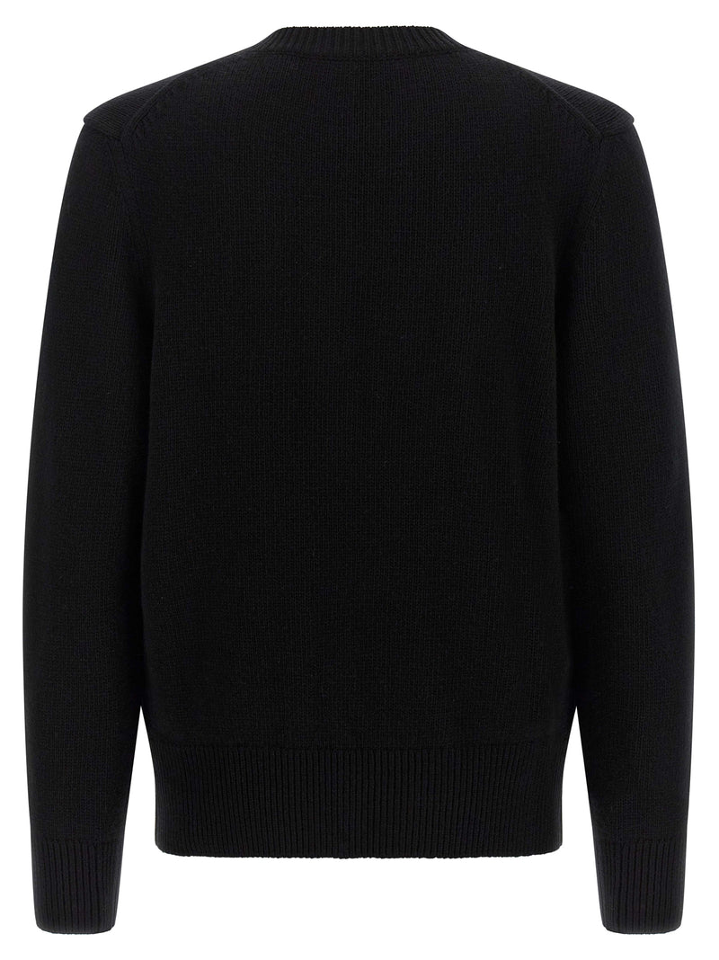 Burberry Black Wool Cardigan - EKD Logo Crew Neck Sweater