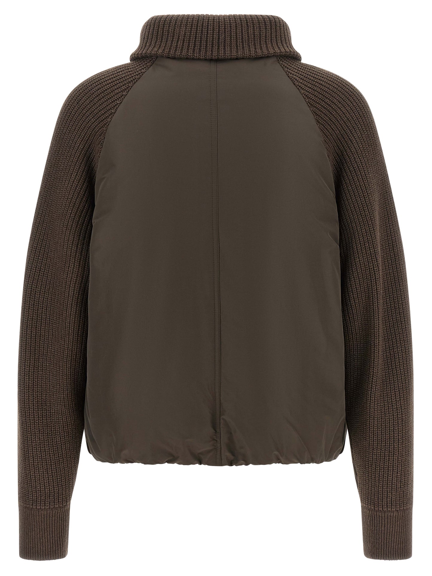 Brunello Cucinelli Brown Cotton Full-Length Jacket