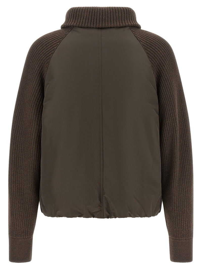Brunello Cucinelli Brown Cotton Full-Length Jacket