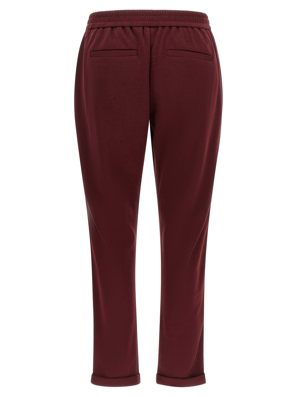 Brunello Cucinelli Bordeaux Cotton Joggers - Luxury Sportswear