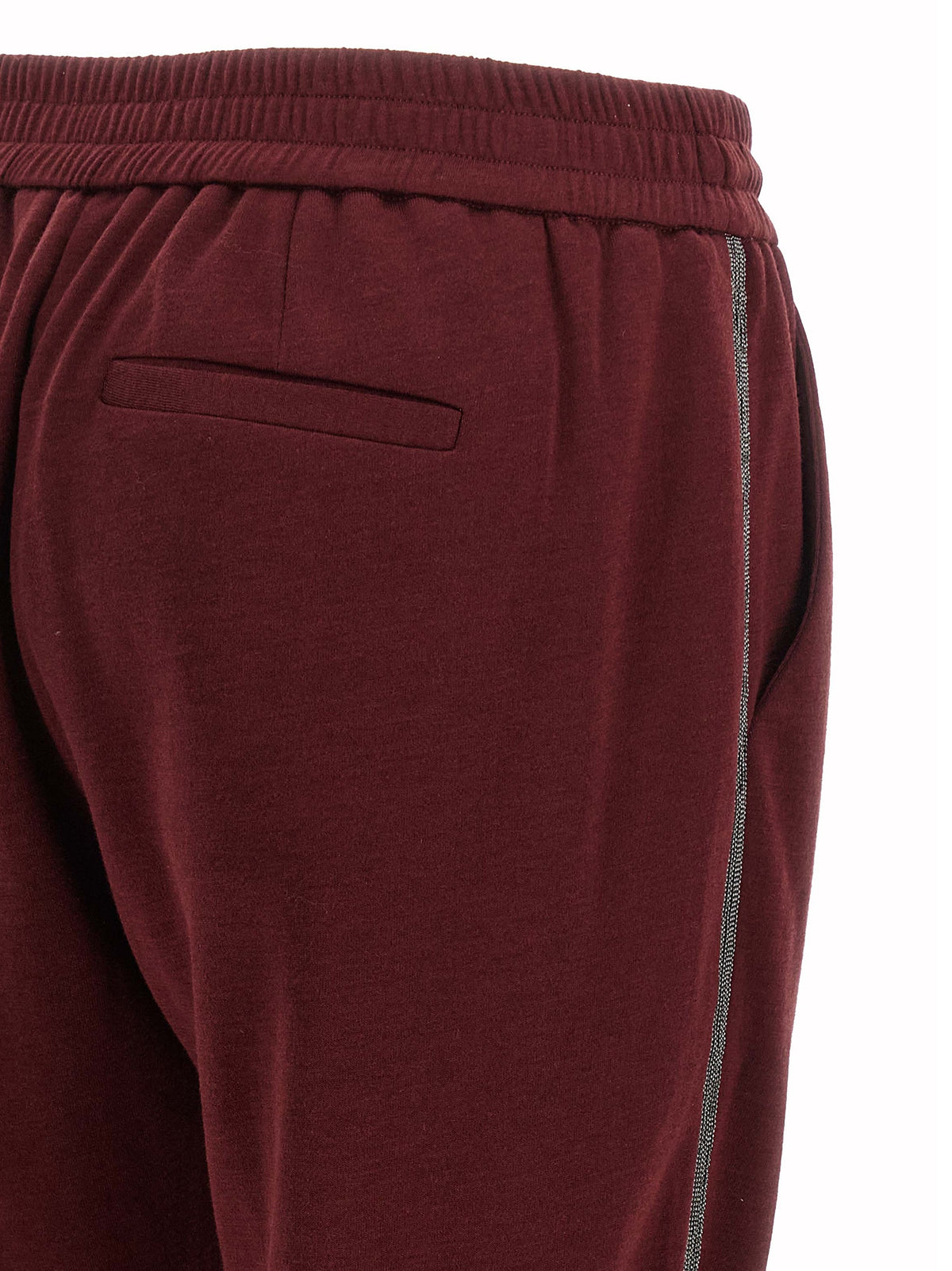 Brunello Cucinelli Bordeaux Cotton Joggers - Luxury Sportswear