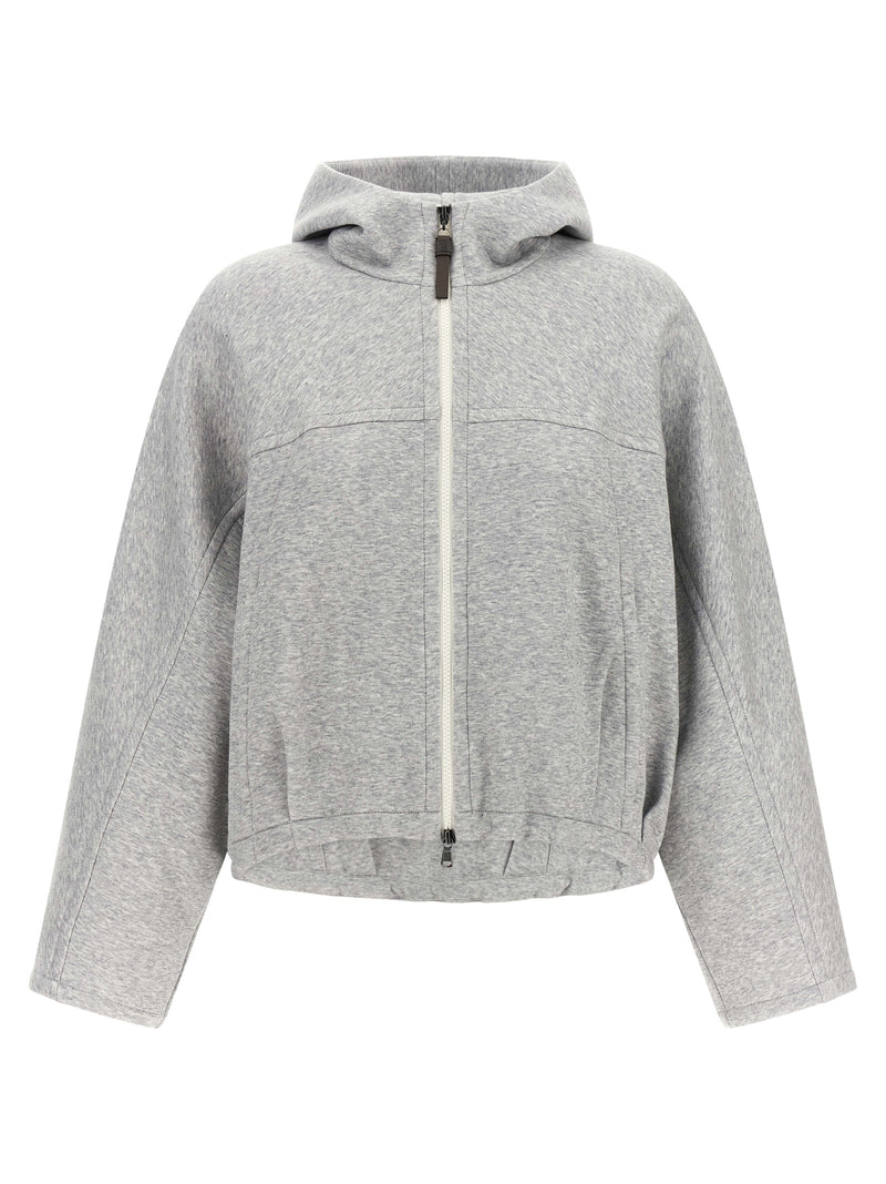 Brunello Cucinelli Gray Cotton Hoodie for Women
