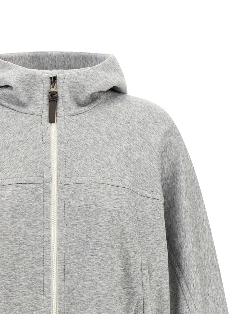 Brunello Cucinelli Gray Cotton Hoodie for Women