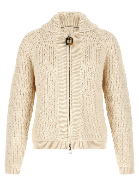 J.W.Anderson White Cotton Cardigan - Contemporary Knitwear