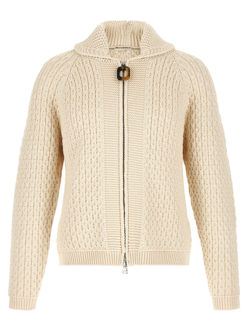 J.W.Anderson White Cotton Cardigan - Contemporary Knitwear