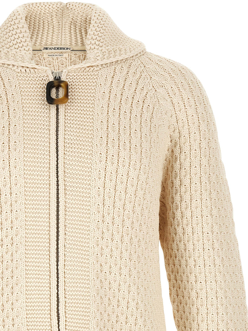 J.W.Anderson White Cotton Cardigan - Contemporary Knitwear