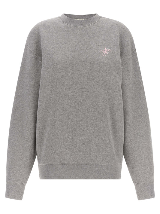 J.W.Anderson Gray Cotton Sweatshirt - Ribbon Anchor Design