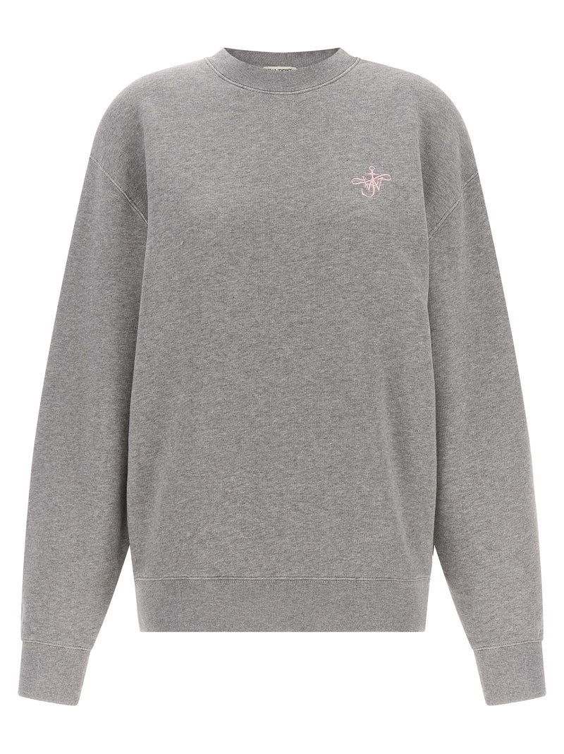 J.W.Anderson Gray Cotton Sweatshirt - Ribbon Anchor Design