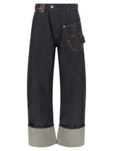 J.W.Anderson Blue Cotton Straight-Leg Jeans for Women