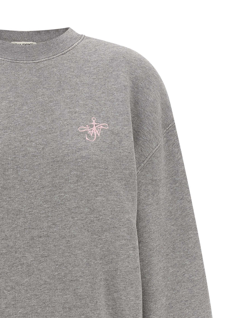 J.W.Anderson Gray Cotton Sweatshirt - Ribbon Anchor Design