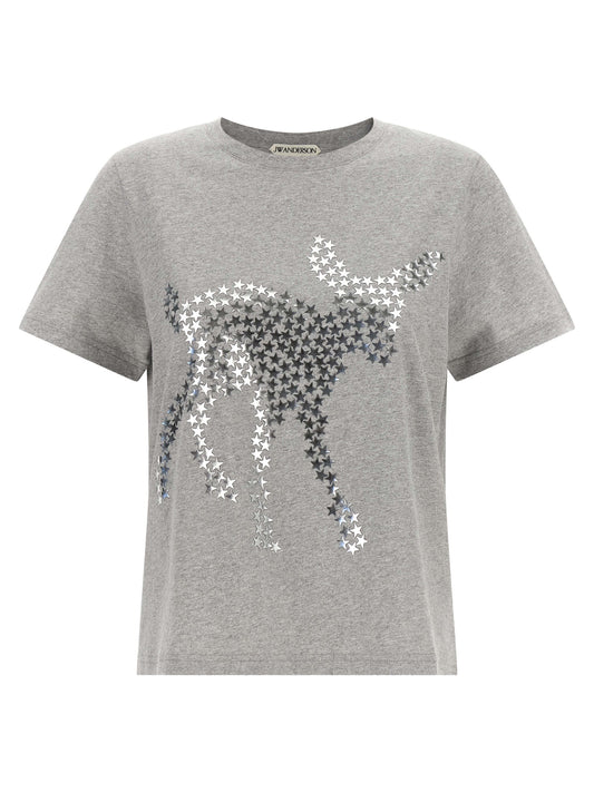 T-shirt en coton gris J.W.Anderson avec application animale