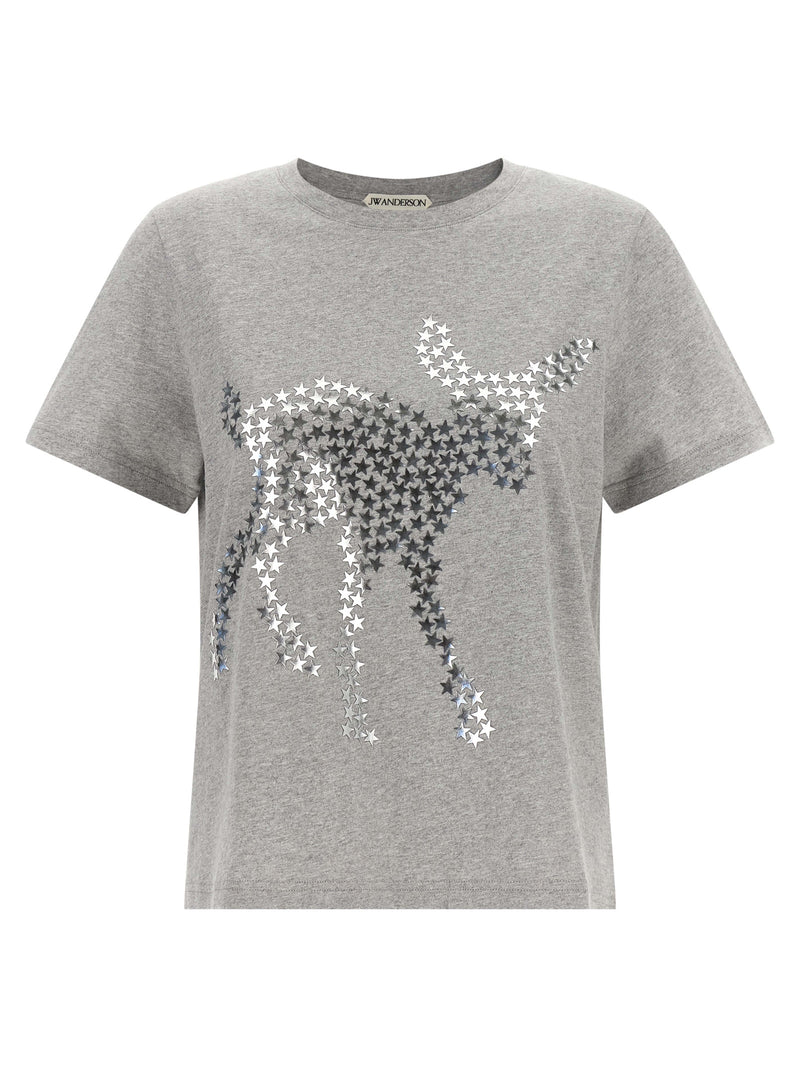 T-shirt en coton gris J.W.Anderson avec application animale