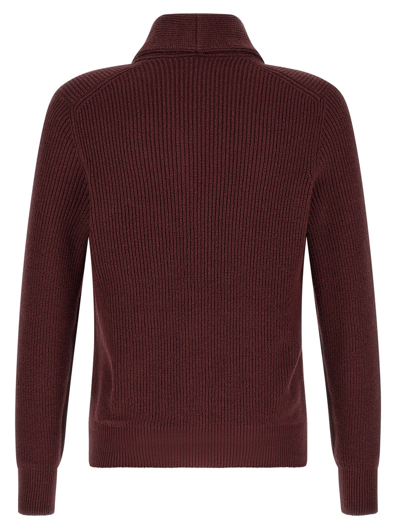 Brunello Cucinelli Bordeaux Cotton Cardigan for Men