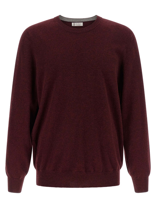 Brunello Cucinelli Bordeaux Cashmere Cardigan for Men