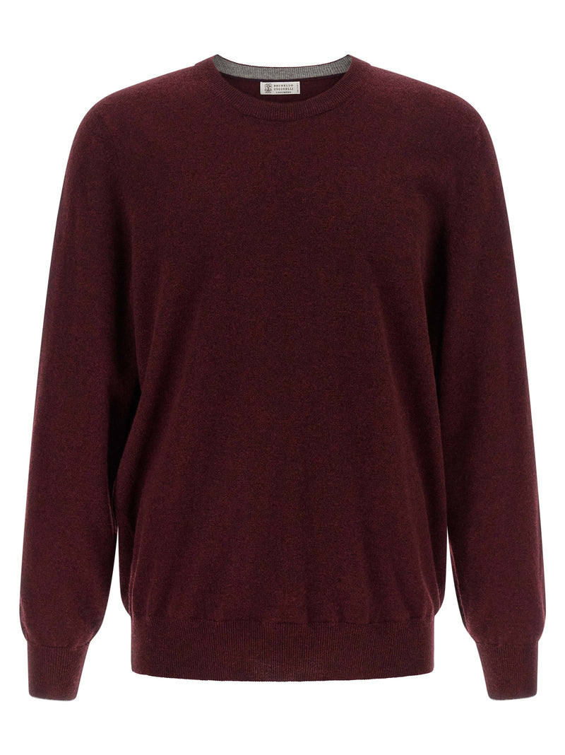 Brunello Cucinelli Bordeaux Cashmere Cardigan for Men