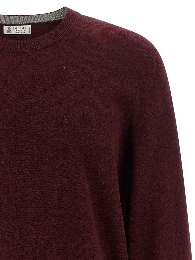 Brunello Cucinelli Bordeaux Cashmere Cardigan for Men