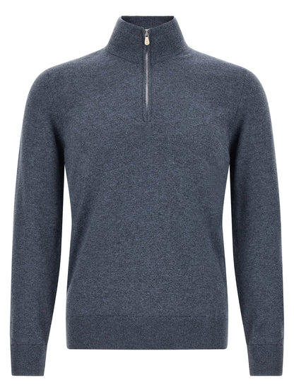 Brunello Cucinelli Blue Cashmere Cardigan