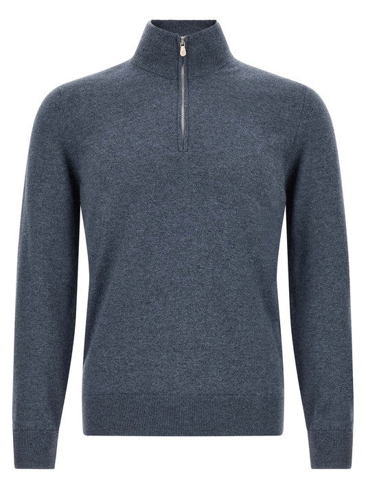 Brunello Cucinelli Blue Cashmere Cardigan for Men