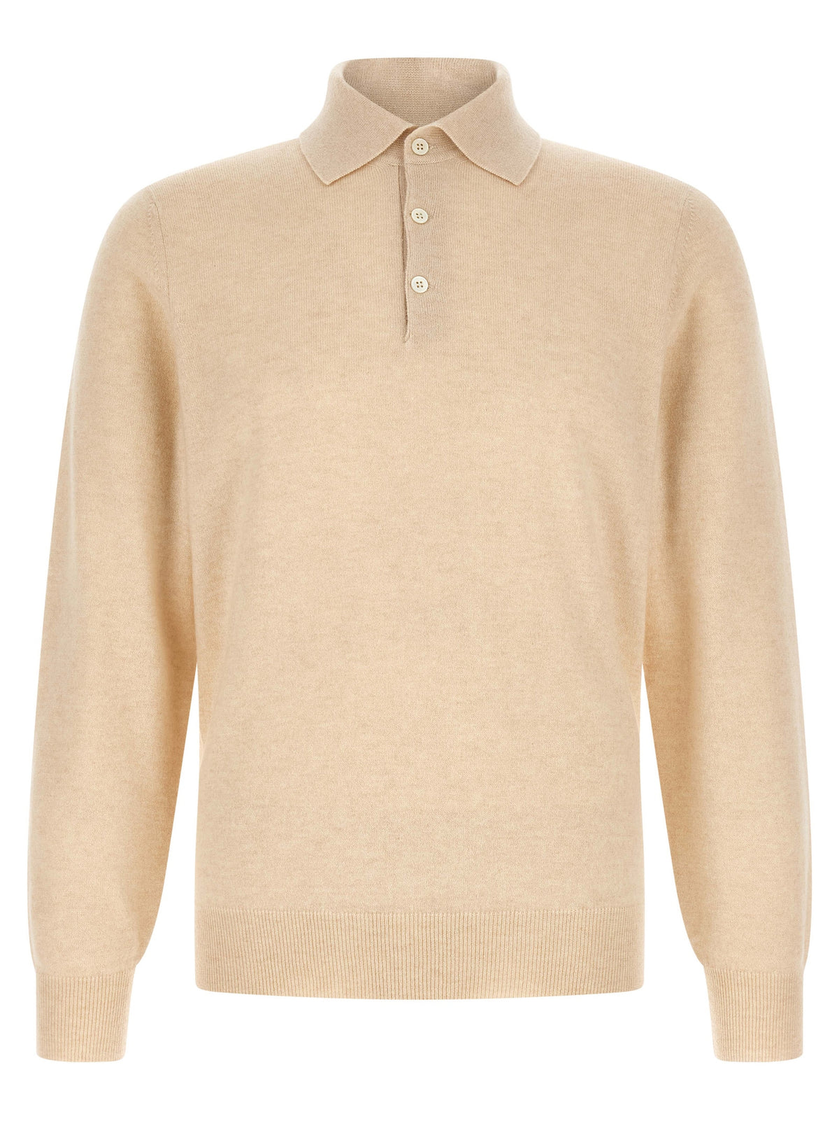 Brunello Cucinelli Beige Cashmere Polo Shirt