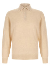 Brunello Cucinelli Beige Cashmere Polo Shirt