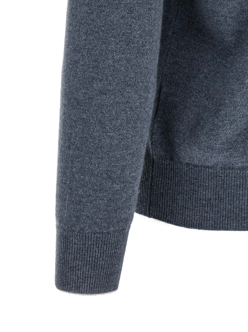 Brunello Cucinelli Blue Cashmere Cardigan for Men