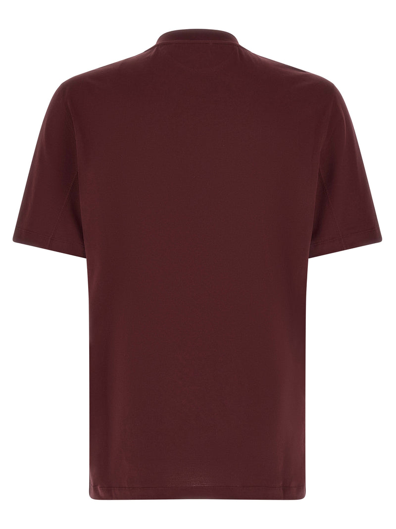 Brunello Cucinelli Bordeaux Cotton T-Shirt