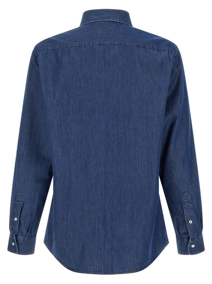 Brunello Cucinelli Blue Cotton Blouse