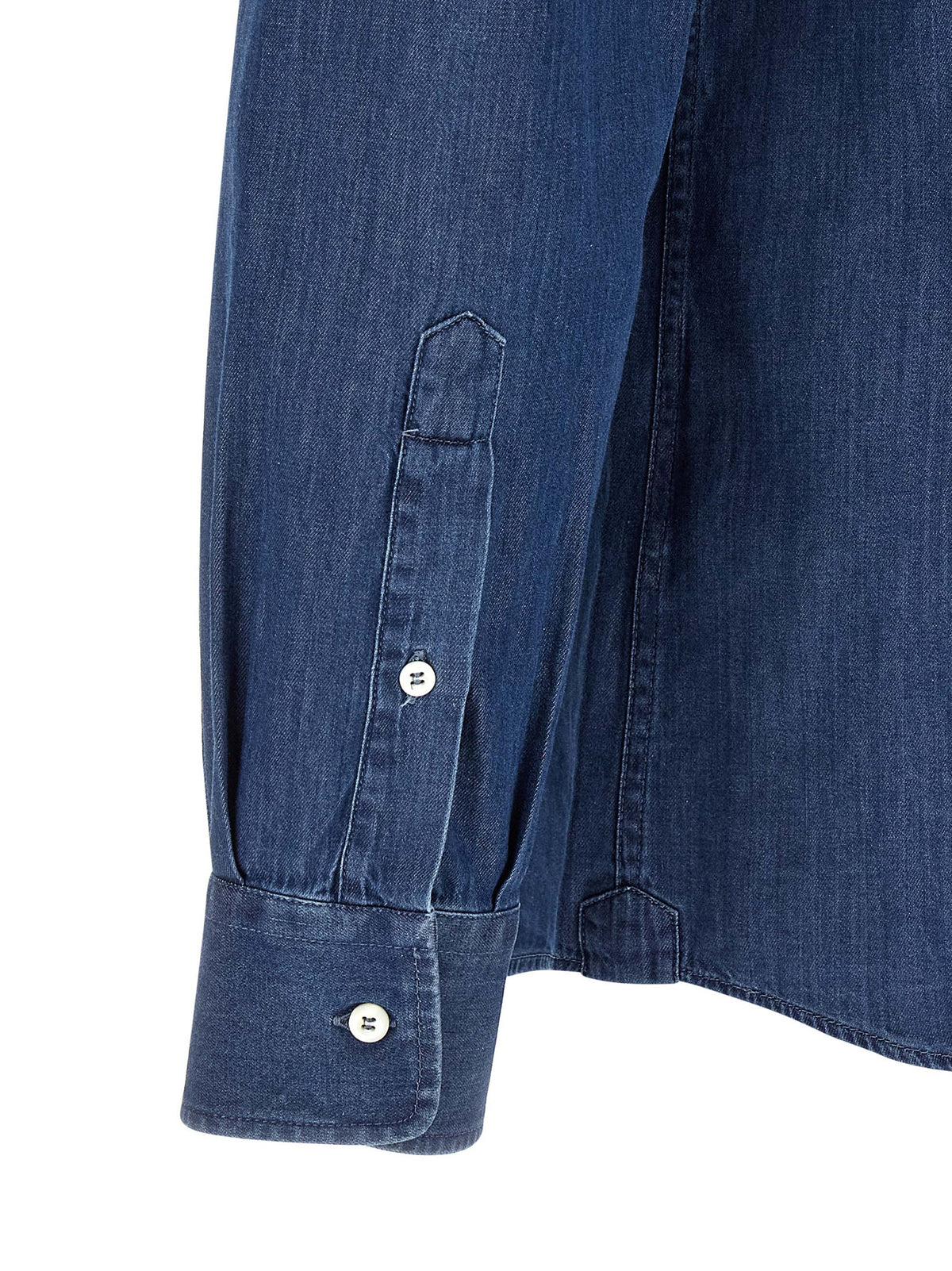 Brunello Cucinelli Blue Cotton Blouse for Men