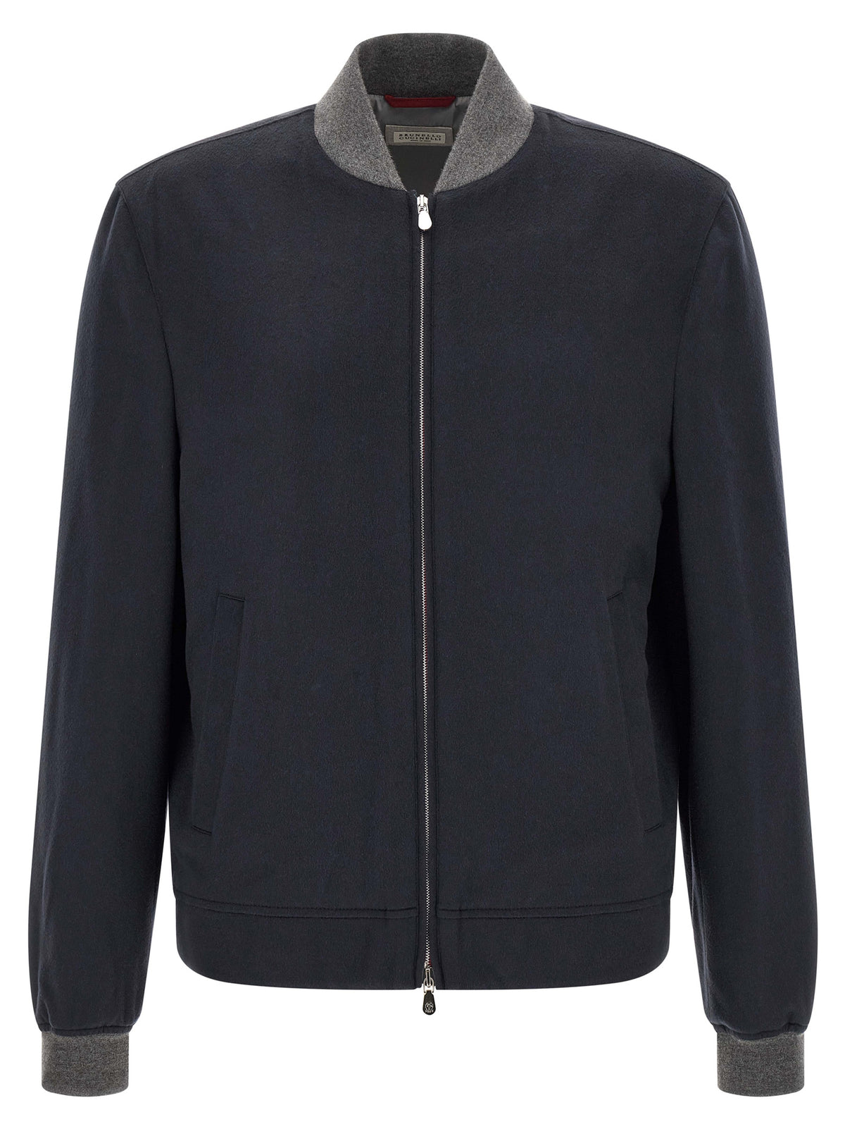 Brunello Cucinelli Blue Cashmere Bomber Jacket for Men