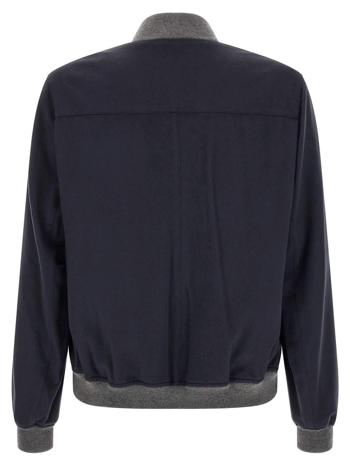 Brunello Cucinelli Blue Cashmere Bomber Jacket for Men