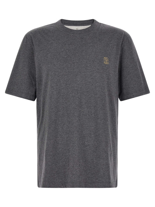 Brunello Cucinelli Gray Cotton T-Shirt - Premium Casual Wear