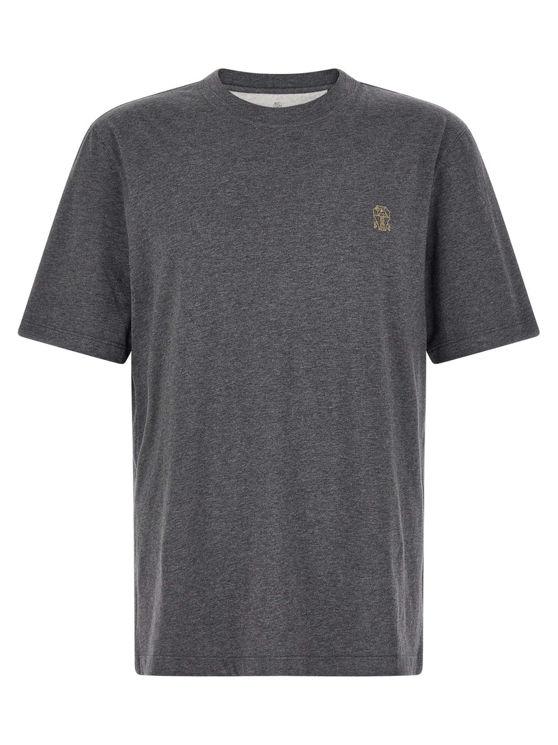 Brunello Cucinelli Gray Cotton T-Shirt - Premium Casual Wear