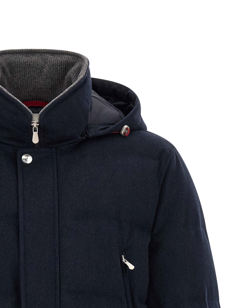 Brunello Cucinelli Blue Wool Parka - Luxury Outerwear for Men